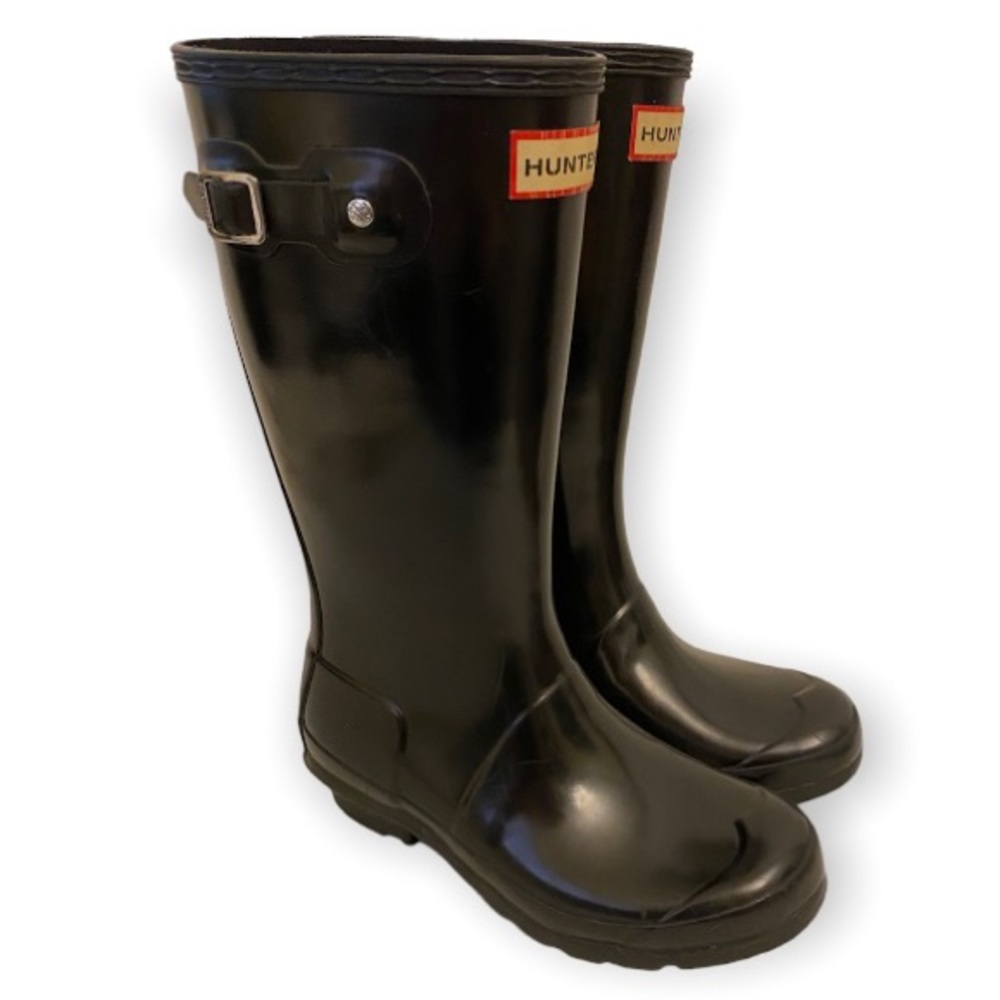 Hunter Kids Tall Black Rain Boots